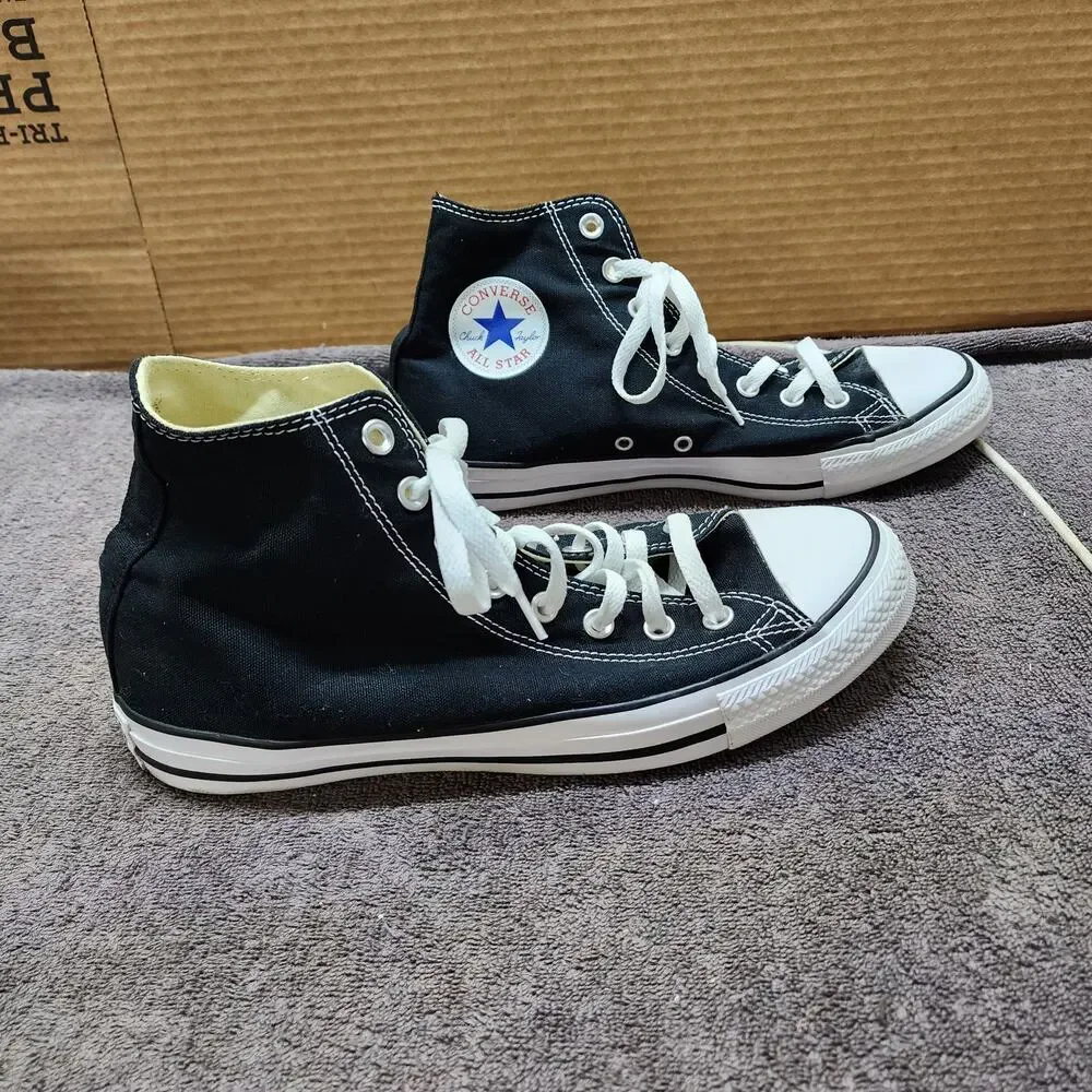Chuck Taylor Black Hightop converse shoes 9 Mens or 11 Womens Excellent  b50